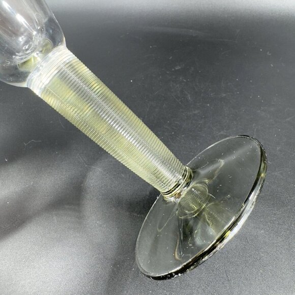 Bormioli Rocco Italian Glasses Cups Flutes Set 3 Smokey Olive Swirl Stem Clear - Picture 5 of 10